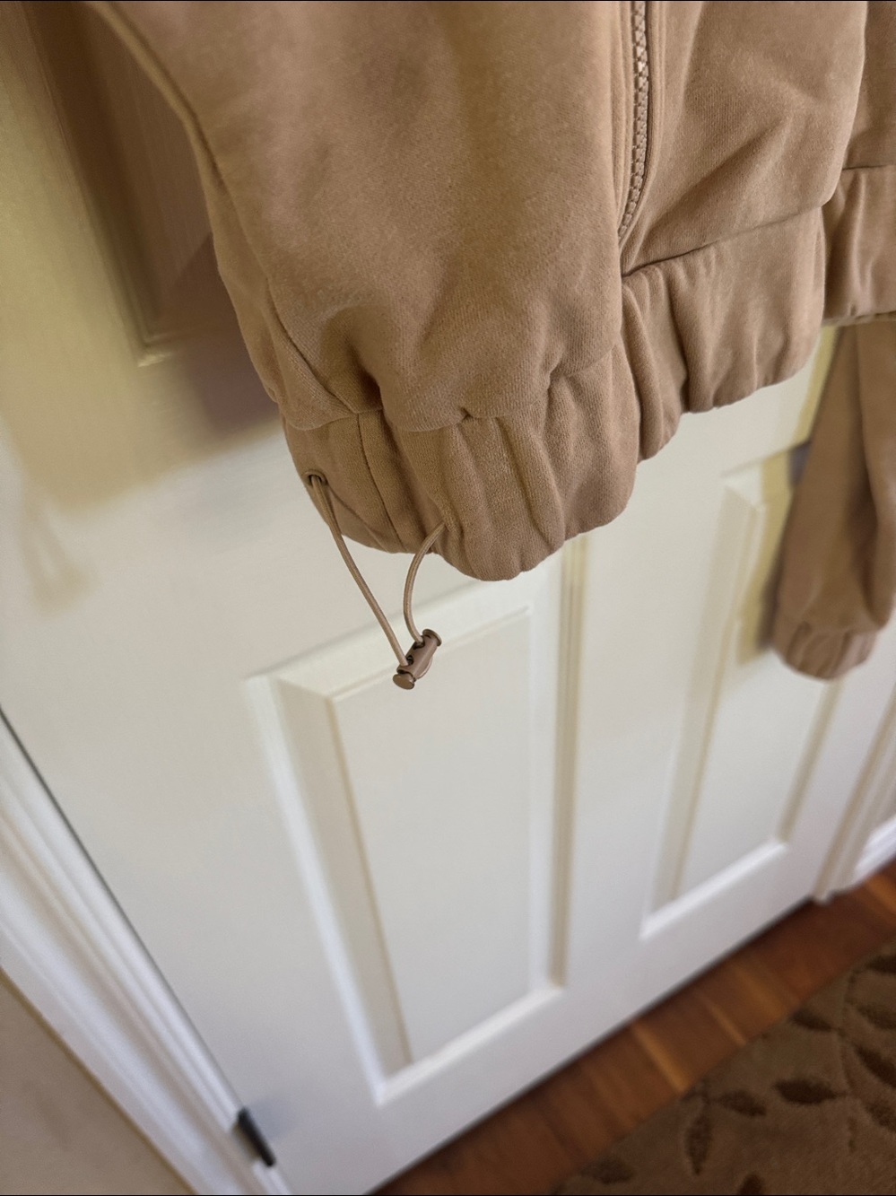 OAK Fit CO cropped hoodie. Size medium tan color. - Picture 2 of 6